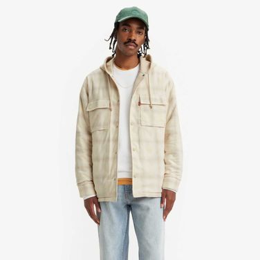 Jaqueta Levi's Jack Worker Off White com Capuz