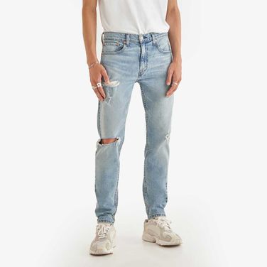 Calça Jeans Levi's® 512 Slim Taper com Rasgo Lavagem Clara