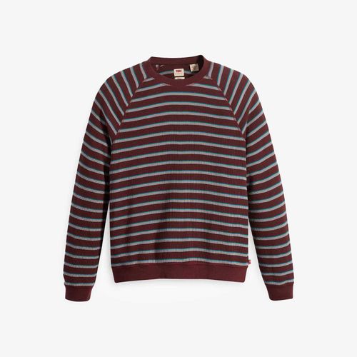 Blusa Levi's Thermal Raglan Crew Marrom Listrada Manga Longa