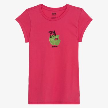 Camiseta Levi's® Infantil The Perfect Rosa Manga Curta