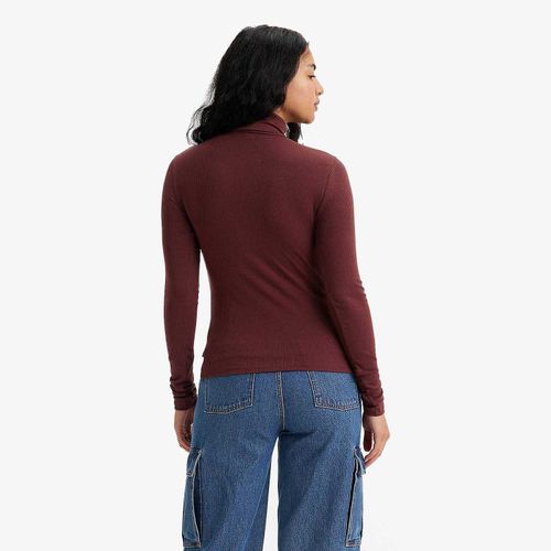 Blusa Levi's Rusched Gola Alta Marrom Manga Longa
