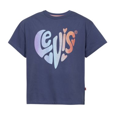 Camiseta Levi's Infantil Heart Oversized Azul Manga Curta