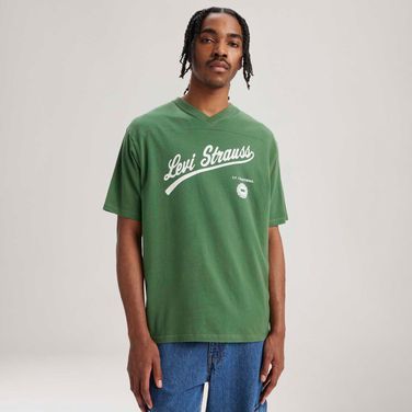 Camiseta Levi's® Graphic Vneck Verde Manga Curta