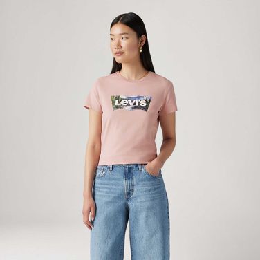 Camiseta Levi's® The Perfect Rosa Manga Curta