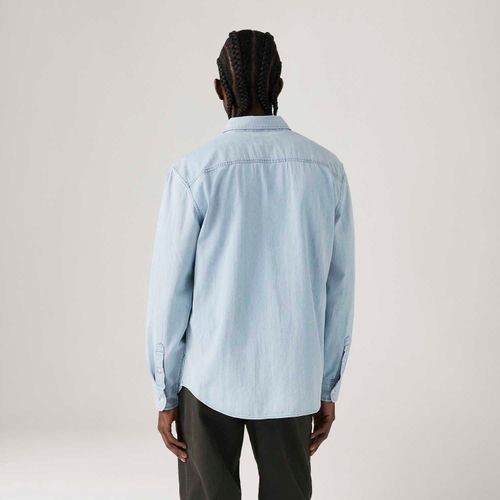 Camisa Jeans Levi's® Authentic Button Down Lavagem Clara Manga Longa