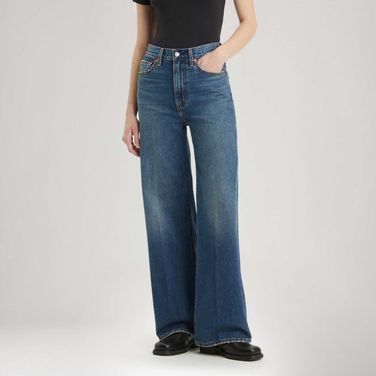 Calça Jeans Levi's® Ribcage Wide Leg Lavagem Escura