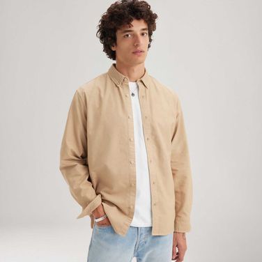 Camisa Levi's® Authentic Button Down Bege Manga Longa