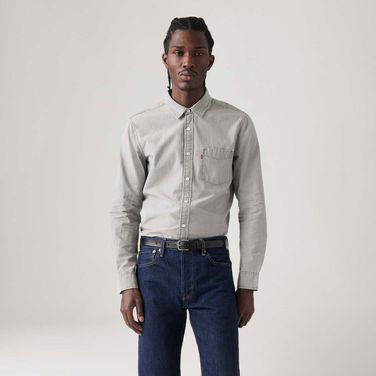 Camisa Levi's® Classic Standard Cinza Manga Longa