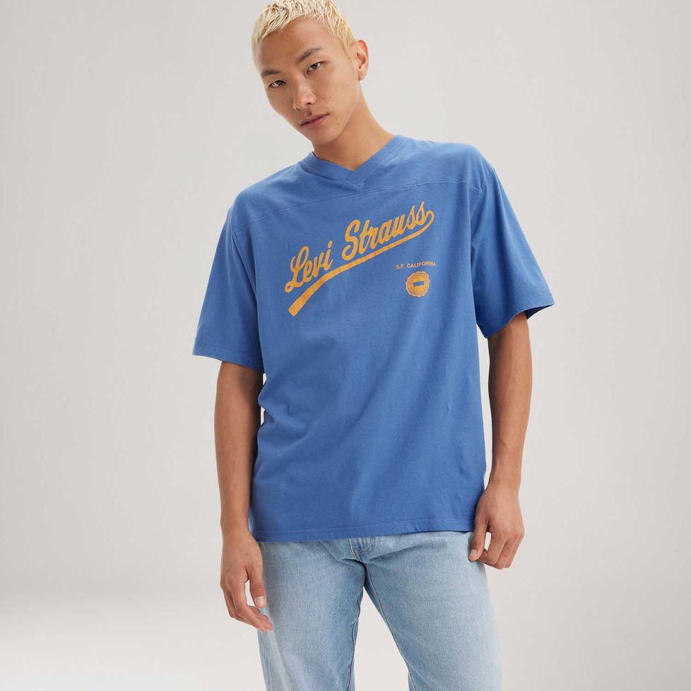 Camiseta Levi's® Graphic Vneck Azul Manga Curta | FastStore PDP
