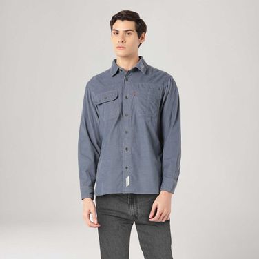 Camisa Levi's® Auburn Worker Azul Manga Longa