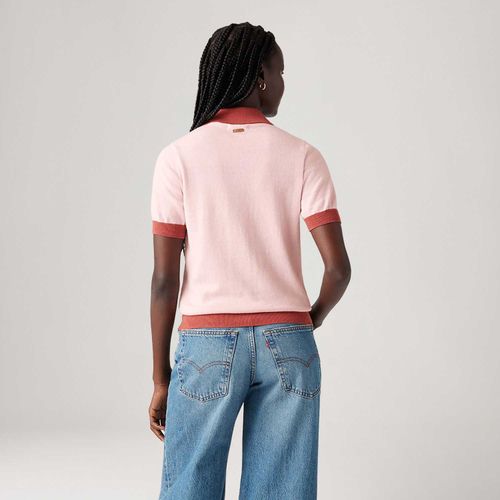 Polo Levi's® Oxford Comma Rosa Manga Curta