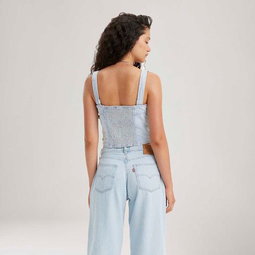 Blusa Jeans Levi's® Drea Corset Lavagem Clara Regata