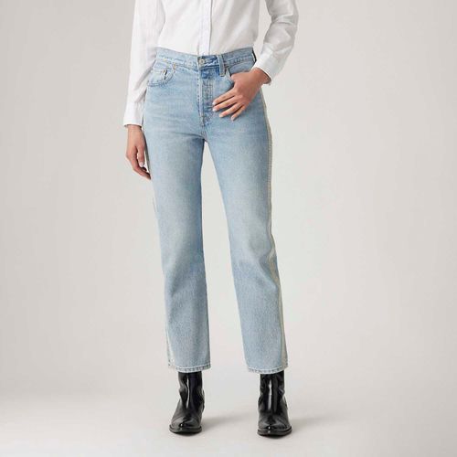 Calça Jeans Levi's® 501 Crop Com Strass Lavagem Clara