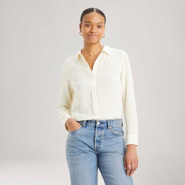 Camisa Levi's® The Classic Bw Shirt Amarela Manga Longa