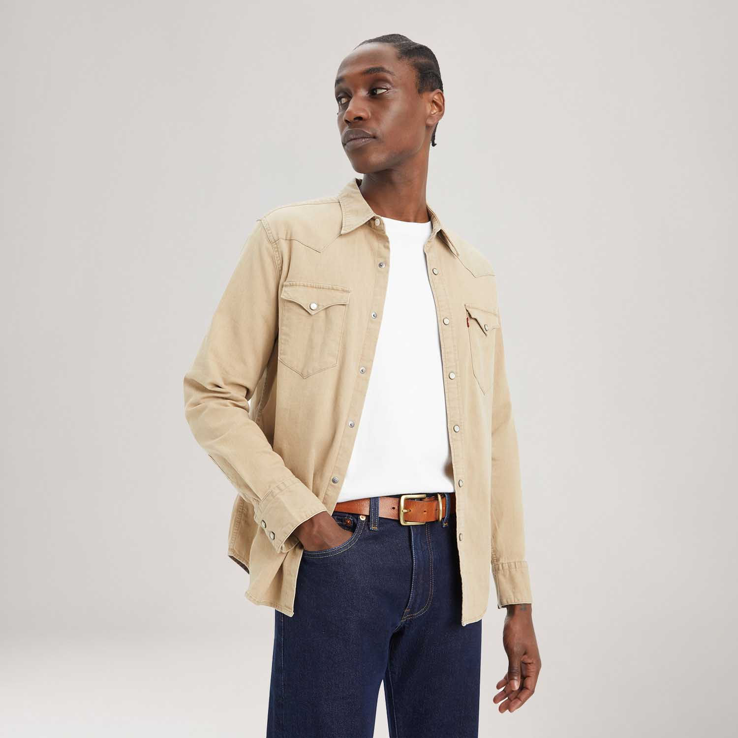 Menor preço em Camisa Levi's® Barstow Western Standard Marrom Manga Longa