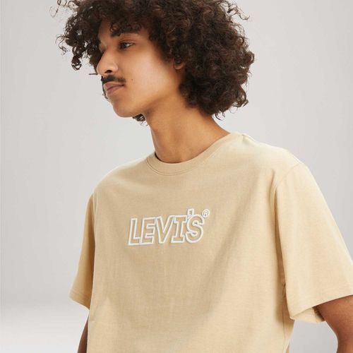Camiseta Levi's® Relaxed Fit Bege Manga Curta
