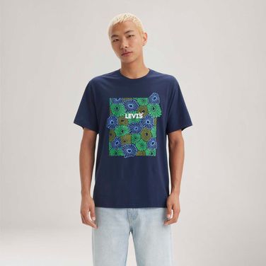 Camiseta Levi's® Relaxed Fit Azul Manga Curta