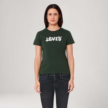 Camiseta Levi's® The Perfect Verde Manga Curta