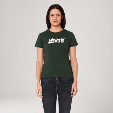 Camiseta Levi's® The Perfect Verde Manga Curta