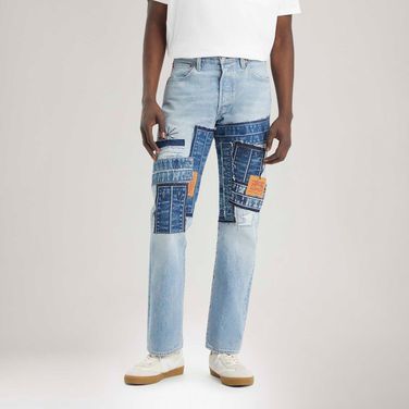 Calça Jeans Levi's® 501 Original Lavagem Clara com Retalhos