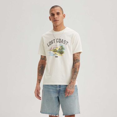 Camiseta Levi's® Standard Off White Manga Curta