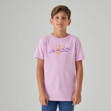 Camiseta Levi's Infantil 501 Archival Roxa Manga Curta