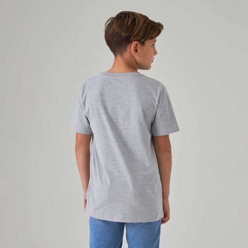 Camiseta Levi's Infantil Haze Effect Logo Cinza Manga Curta