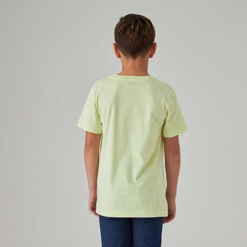 Camiseta Levi's Infantil Word Up Batwing Verde Manga Curta