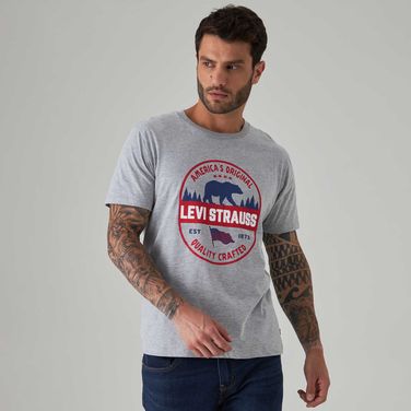 Camiseta Levi's Graphic Crewneck Cinza Manga Curta