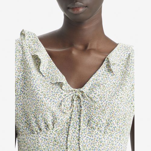 Blusa Levi's Mylene Blouse Branca Com Estampa Floral Manga Curta
