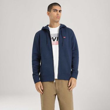 Moletom Levi's® Core Zip Up com Capuz Azul Manga Longa