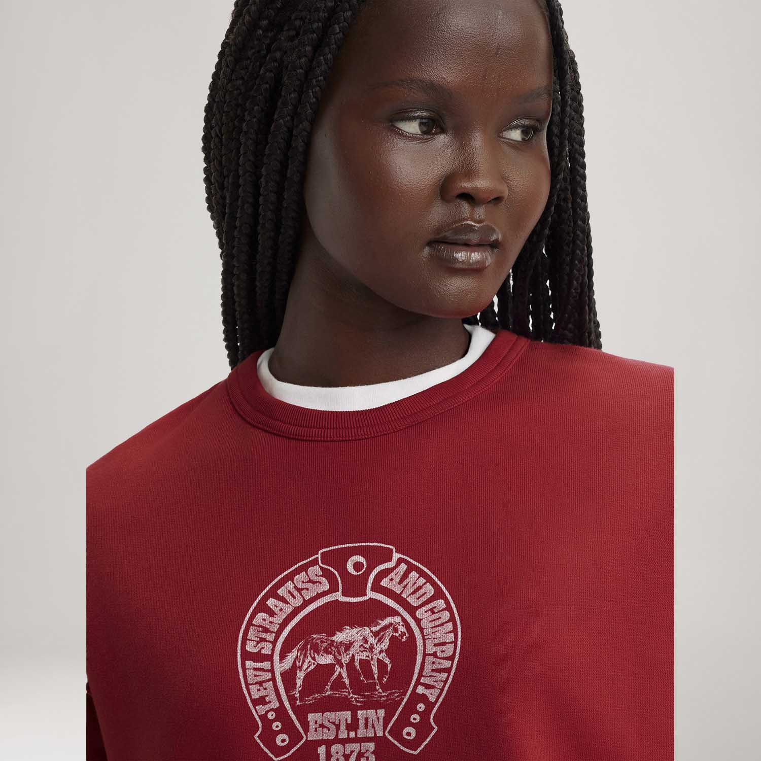 Moletom Levi's® Graphic Heritage Crew Vermelho Manga Longa