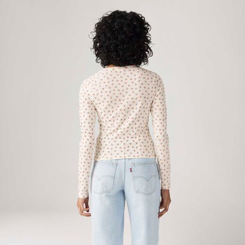 Blusa Levi's® Goods Pointelle Marrom Manga Longa