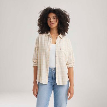 Camisa Levi's® Henri Flannel Bege Manga Longa