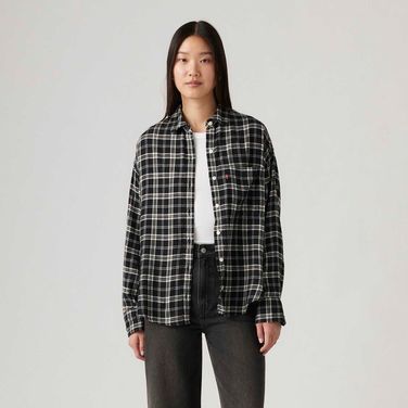 Camisa Levi's® Henri Flannel Preto Manga Longa