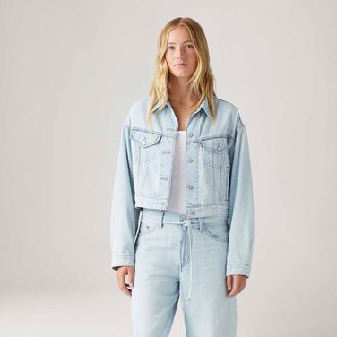 Jaqueta Jeans Levi's® Shrunken 90's Trucker Lavagem Clara