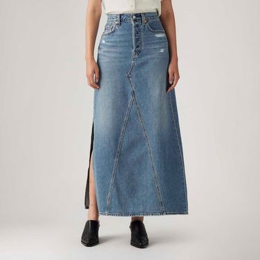 Saia Jeans Levi's® Iconic Long Slit Lavagem Média