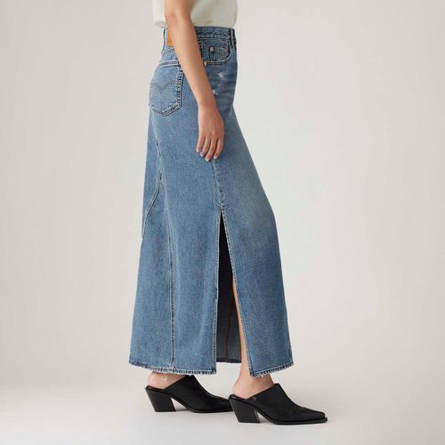 Saia Jeans Levi's® Iconic Long Slit Lavagem Média