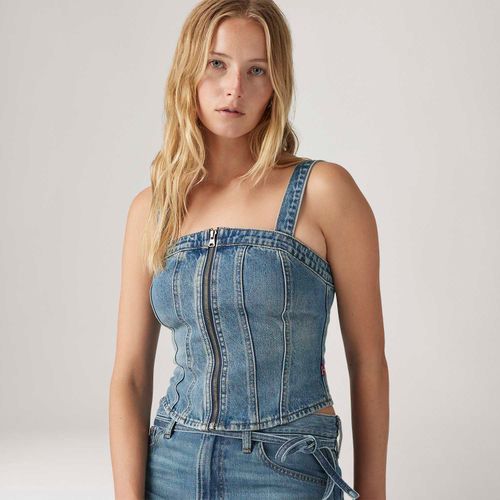 Regata Jeans Levi's® Sculpted Bustier Lavagem Média