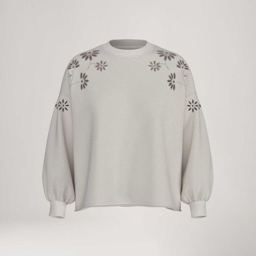 Moletom Levi's® Cut Crew Branco Manga Longa