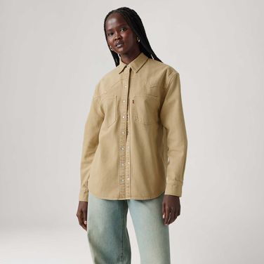 Camisa Jeans Levi's® Teodora Western Bege