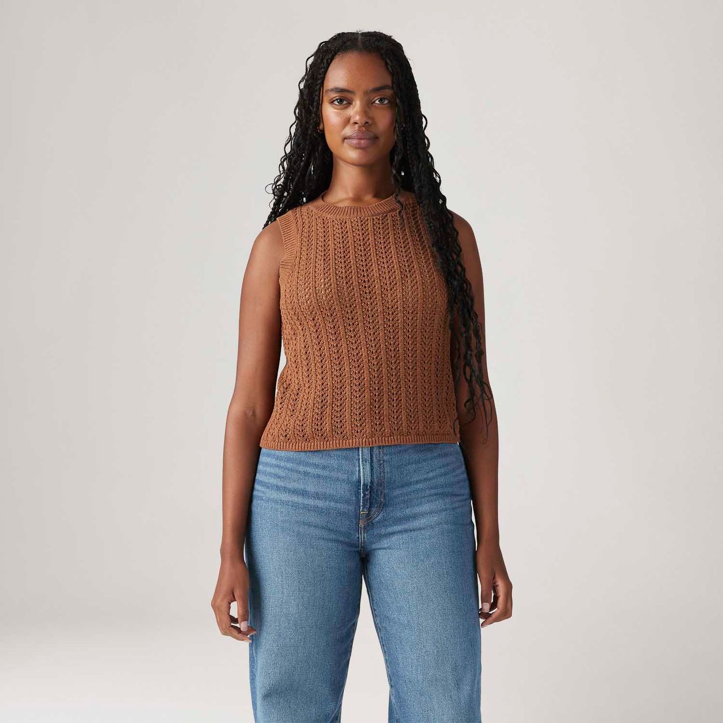 Colete Levi's® Sunrise Crochet Tank Marrom Regata - Levi's® Brasil