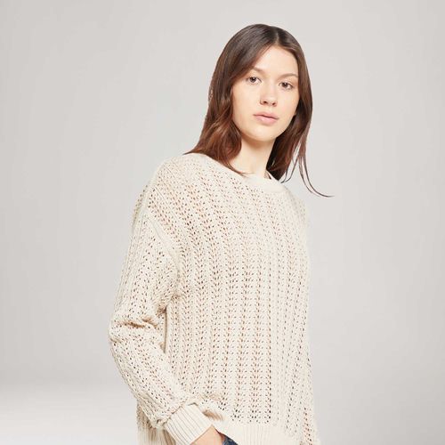 Suéter de Tricot Levi's® Sunrise Crochet Off White Manga Longa