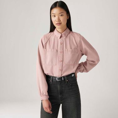 Camisa Levi's® Tyla Rosa Manga Longa