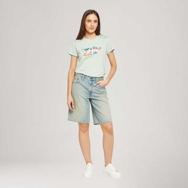 Bermuda Jort Jeans Levi's® Baggy Dad Lavagem Clara