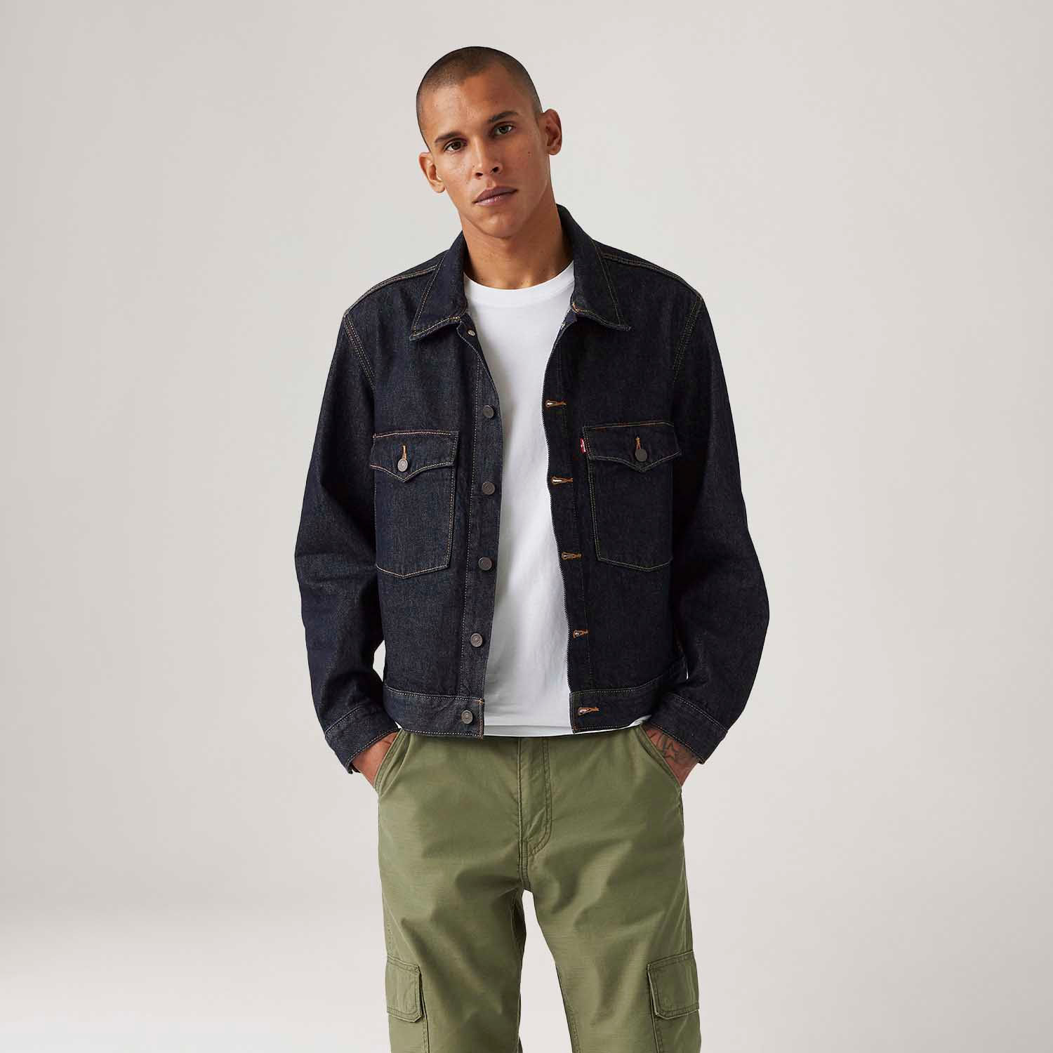 Jaqueta Jeans Levi's® Embarcadero Station Lavagem Escura