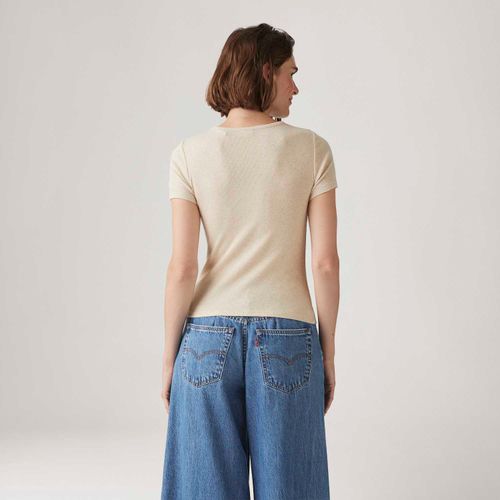 Blusa Levi's® Hayes Off White Manga Curta