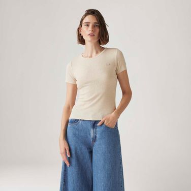Blusa Levi's® Hayes Off White Manga Curta