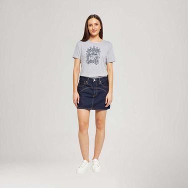 Saia Jeans Levi's® Icon Western Yoke Lavagem Escura