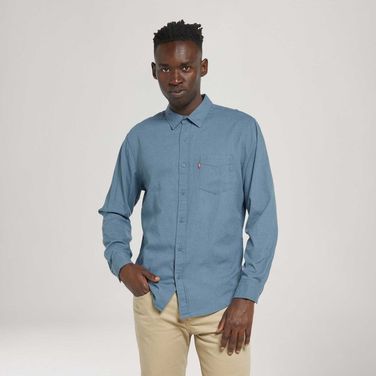 Camisa Levi's® Classic Standad Azul Manga Longa